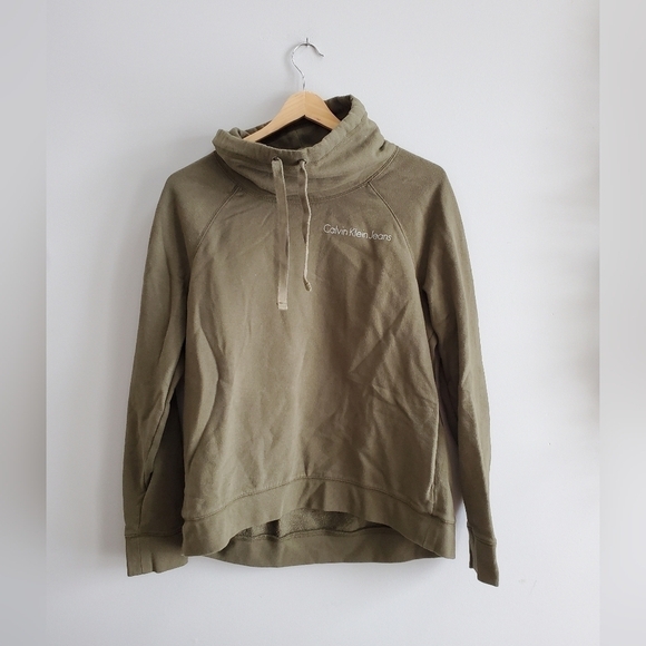 Calvin Klein Sweaters - Calvin klein army green cowl neck pullover. Womens medium. VGUC